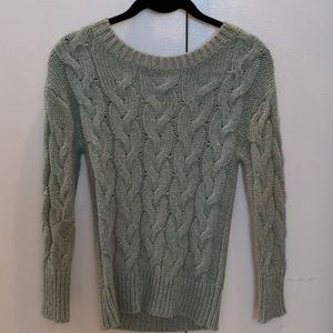 Mint and gold sweater with bow in back
